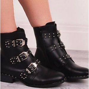 STEVE MADDEN Recharge Leather Ankle Black Leather Boots Size 6.5